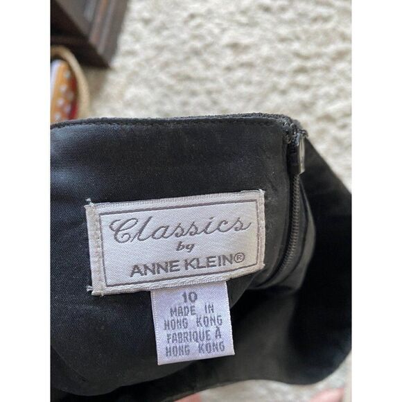 Classics By Anne Klein Skirt Black Pencil Straight 10 - Picture 3 of 4